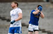 31 October 2020; Thomas Galligan of Cavan reacts to a missed opportunity during the Ulster GAA Football Senior Championship Preliminary Round match between Monaghan and Cavan at St Tiernach’s Park in Clones, Monaghan. Photo by Stephen McCarthy/Sportsfile