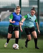 1 November 2020; Lauren Kealy, left, and  Dearbhaile Beirne participate in squad training during a Peamount United Media Day at PRL Park in Greenogue, Dublin. Photo by Sam Barnes/Sportsfile