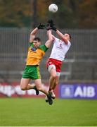 1 November 2020; Jamie Brennan of Donegal in action against Liam Rafferty of Tyrone during the Ulster GAA Football Senior Championship Quarter-Final match between Donegal and Tyrone at MacCumhaill Park in Ballybofey, Donegal. Photo by Stephen McCarthy/Sportsfile