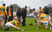 1 November 2020; Leitrim manager Terry Hyland speaks to his players following the Connacht GAA Football Senior Championship Quarter-Final match between Leitrim and Mayo at Avantcard Páirc Sean Mac Diarmada in Carrick-on-Shannon, Leitrim. Photo by Ramsey Cardy/Sportsfile