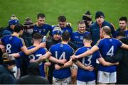 1 November 2020; Longford manager Padraic Davis speaking to his players following the Leinster GAA Football Senior Championship Round 1 match between Louth and Longford at TEG Cusack Park in Mullingar, Westmeath. Photo by Eóin Noonan/Sportsfile