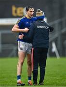 1 November 2020; Longford manager Padraic Davis with Darren Gallagher of Longford  following the Leinster GAA Football Senior Championship Round 1 match between Louth and Longford at TEG Cusack Park in Mullingar, Westmeath. Photo by Eóin Noonan/Sportsfile
