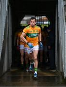 1 November 2020; Leitrim captain Paddy Maguire leads his side out ahead of the Connacht GAA Football Senior Championship Quarter-Final match between Leitrim and Mayo at Avantcard Páirc Sean Mac Diarmada in Carrick-on-Shannon, Leitrim. Photo by Ramsey Cardy/Sportsfile