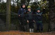 1 November 2020; Young supporters watch on from outside the stadium during the Connacht GAA Football Senior Championship Quarter-Final match between Leitrim and Mayo at Avantcard Páirc Sean Mac Diarmada in Carrick-on-Shannon, Leitrim. Photo by Ramsey Cardy/Sportsfile