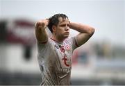 1 November 2020; Kieran McGeary of Tyrone looks dejected following the Ulster GAA Football Senior Championship Quarter-Final match between Donegal and Tyrone at Pairc MacCumhaill in Ballybofey, Donegal. Photo by Harry Murphy/Sportsfile