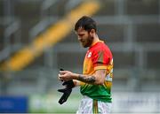 1 November 2020; Danny Thompson of Carlow following his side's defeat during the Leinster GAA Football Senior Championship Round 1 match between Offaly and Carlow at Bord na Mona O'Connor Park in Tullamore, Offaly. Photo by Seb Daly/Sportsfile