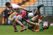 1 November 2020; Conor McKenna of Tyrone in action against Michael Murphy of Donegal during the Ulster GAA Football Senior Championship Quarter-Final match between Donegal and Tyrone at Pairc MacCumhaill in Ballybofey, Donegal. Photo by Harry Murphy/Sportsfile