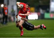 1 November 2020; Calvin Nash of Munster is tackled by Ashton Hewitt of Dragons during the Guinness PRO14 match between Dragons and Munster at Rodney Parade in Newport, Wales. Photo by Chris Fairweather/Sportsfile