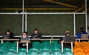 1 November 2020; Journalists sit socially distanced prior to the Ulster GAA Football Senior Championship Quarter-Final match between Donegal and Tyrone at Pairc MacCumhaill in Ballybofey, Donegal. Photo by Harry Murphy/Sportsfile