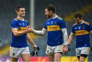 1 November 2020; Michael Quinlivan and Jimmy Feehan Tipperary celebrate after the Munster GAA Football Senior Championship Quarter-Final match between Tipperary and Clare at Semple Stadium in Thurles, Tipperary. Photo by Diarmuid Greene/Sportsfile