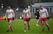 1 November 2020; Tyrone players, from left, Richard Donnelly, Matthew Donnelly and Frank Burns following the Ulster GAA Football Senior Championship Quarter-Final match between Donegal and Tyrone at MacCumhaill Park in Ballybofey, Donegal. Photo by Stephen McCarthy/Sportsfile