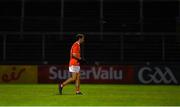 1 November 2020; Jamie Clarke of Armagh leaves the field after being shown a black card during the Ulster GAA Football Senior Championship Quarter-Final match between Derry and Armagh at Celtic Park in Derry. Photo by David Fitzgerald/Sportsfile