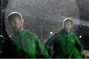 1 November 2020; Lee Grace, right, and Aaron Bolger of Shamrock Rovers warms-up ahead of the SSE Airtricity League Premier Division match between Finn Harps and Shamrock Rovers at Finn Park in Ballybofey, Donegal. Photo by Stephen McCarthy/Sportsfile