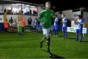 1 November 2020; Rhys Marshall of Shamrock Rovers runs out to a guard of honour from Finn Harps players and staff ahead of the SSE Airtricity League Premier Division match between Finn Harps and Shamrock Rovers at Finn Park in Ballybofey, Donegal. Photo by Stephen McCarthy/Sportsfile