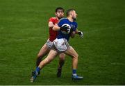 1 November 2020; Darragh Doherty of Longford in action against Eoghan Callaghan of Louth during the Leinster GAA Football Senior Championship Round 1 match between Louth and Longford at TEG Cusack Park in Mullingar, Westmeath. Photo by Eóin Noonan/Sportsfile