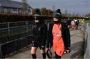 1 November 2020; Lauren Kealy, left, and Naoisha McAloon arrive for squad training during a Peamount United Media Day at PRL Park in Greenogue, Dublin. Photo by Sam Barnes/Sportsfile