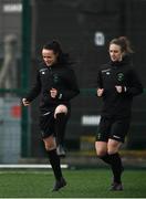 1 November 2020; Áine O’Gorman, left, and Karen Duggan participate in squad training during a Peamount United Media Day at PRL Park in Greenogue, Dublin. Photo by Sam Barnes/Sportsfile