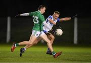31 October 2020; Davy Lyons of Limerick in action against William Hahessy of Waterford during the Munster GAA Football Senior Championship Quarter-Final match between Waterford and Limerick at Fraher Field in Dungarvan, Waterford. Photo by Matt Browne/Sportsfile