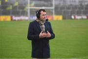 1 November 2020; RTÉ's Damien Lawlor during a broadcast prior to the Ulster GAA Football Senior Championship Quarter-Final match between Donegal and Tyrone at MacCumhaill Park in Ballybofey, Donegal. Photo by Stephen McCarthy/Sportsfile