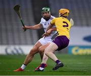 31 October 2020; Niall Burke of Galway in action against Simon Donohoe of Wexford during the Leinster GAA Hurling Senior Championship Semi-Final match between Galway and Wexford at Croke Park in Dublin. Photo by Ray McManus/Sportsfile