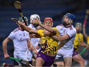 31 October 2020; Lee Chin of Wexford in action against Conor Cooney of Galway during the Leinster GAA Hurling Senior Championship Semi-Final match between Galway and Wexford at Croke Park in Dublin. Photo by Ray McManus/Sportsfile
