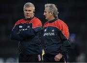 31 October 2020; Cork manager Kieran Kingston, right, and Cork selector Diarmuid O'Sullivan during the Munster GAA Hurling Senior Championship Semi-Final match between Cork and Waterford at Semple Stadium in Thurles, Tipperary. Photo by Piaras Ó Mídheach/Sportsfile