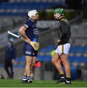31 October 2020; The Dublin and Kilkenny goalkeepers, Alan Nolan and Eoin Murphy, in conversation after the Leinster GAA Hurling Senior Championship Semi-Final match between Dublin and Kilkenny at Croke Park in Dublin. Photo by Ray McManus/Sportsfile
