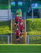 31 October 2020; Longford Town players make their way on to the pitch ahead of the SSE Airtricity League First Division Play-off Semi-Final match between UCD and Longford Town at the UCD Bowl in Belfield, Dublin. Photo by Sam Barnes/Sportsfile