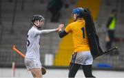 1 November 2020; Brian Byrne of Kildare and Conor McNally of Wicklow bump fists following the Christy Ring Cup Round 2A match between Kildare and Wicklow at St Conleth's Park in Newbridge, Kildare. Photo by Sam Barnes/Sportsfile