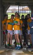1 November 2020; Leitrim captain Paddy Maguire, centre, and his team-mates gather in the tunnel ahead of the Connacht GAA Football Senior Championship Quarter-Final match between Leitrim and Mayo at Avantcard Páirc Sean Mac Diarmada in Carrick-on-Shannon, Leitrim. Photo by Ramsey Cardy/Sportsfile