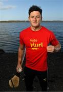 3 November 2020; Wexford hurler Lee Chin, pictured, and Tipperary hurler Seamus Callanan hit the campaign trail as they kicked off NOW TV’s Hurl v Hurley campaign which will see the nation vote on what is the definitive term for a hurler’s most prized possession! The two All-Stars will spend the next week canvassing the Irish public to decide what it is we should call a camán with Lee backing Hurl and Séamus putting his support behind Hurley. The result of the poll will be revealed to the public on November 12th. To have your say visit HurlvHurley.com where you can cast your vote right now! Pictured is Wexford hurler Lee Chin at Faythe Harriers GAA Club in Wexford. Photo by Ramsey Cardy/Sportsfile