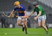 1 November 2020; Ronan Maher of Tipperary in action against Graeme Mulcahy of Limerick during the Munster GAA Hurling Senior Championship Semi-Final match between Tipperary and Limerick at Páirc Uí Chaoimh in Cork. Photo by Brendan Moran/Sportsfile