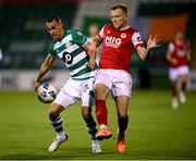4 November 2020; Graham Burke of Shamrock Rovers in action against Jamie Lennon of St Patrick's Athletic during the SSE Airtricity League Premier Division match between Shamrock Rovers and St Patrick's Athletic at Tallaght Stadium in Dublin. Photo by Stephen McCarthy/Sportsfile