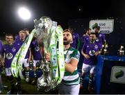 4 November 2020; Greg Bolger and his Shamrock Rovers team-mates celebrate after being presented with the SSE Airtricity League Premier Division trophy following their match against St Patrick's Athletic at Tallaght Stadium in Dublin. Photo by Stephen McCarthy/Sportsfile