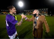 4 November 2020; FAI President Gerry McAnaney and Lee Grace of Shamrock Rovers following the SSE Airtricity League Premier Division match between Shamrock Rovers and St Patrick's Athletic at Tallaght Stadium in Dublin. Photo by Stephen McCarthy/Sportsfile