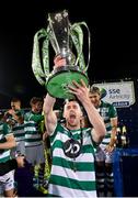 4 November 2020; Aaron Greene of Shamrock Rovers celebrates after being presented with the SSE Airtricity League Premier Division trophy following their match against St Patrick's Athletic at Tallaght Stadium in Dublin. Photo by Stephen McCarthy/Sportsfile