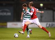 4 November 2020; Ronan Finn of Shamrock Rovers in action against Chris Forrester of St Patrick's Athletic during the SSE Airtricity League Premier Division match between Shamrock Rovers and St Patrick's Athletic at Tallaght Stadium in Dublin. Photo by Stephen McCarthy/Sportsfile