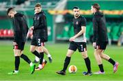 5 November 2020; Michael Duffy of Dundalk, second from right, prior to the UEFA Europa League Group B match between SK Rapid Wien and Dundalk at Allianz Stadion in Vienna, Austria. Photo by Vid Ponikvar/Sportsfile