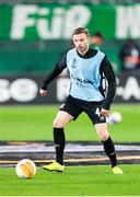 5 November 2020; Andy Boyle of Dundalk in the warm-up prior to the UEFA Europa League Group B match between SK Rapid Wien and Dundalk at Allianz Stadion in Vienna, Austria. Photo by Vid Ponikvar/Sportsfile