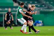 5 November 2020; Gregory Sloggett of Dundalk in action against Maximilian Hofmann of SK Rapid Wien during the UEFA Europa League Group B match between SK Rapid Wien and Dundalk at Allianz Stadion in Vienna, Austria. Photo by Vid Ponikvar/Sportsfile