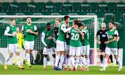 5 November 2020; SK Rapid Wien players celebrate after Dejan Ljubicic scored their side's first goal during the UEFA Europa League Group B match between SK Rapid Wien and Dundalk at Allianz Stadion in Vienna, Austria. Photo by Vid Ponikvar/Sportsfile