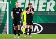 5 November 2020; Daniel Cleary, right and Greg Sloggett of Dundalk react during the UEFA Europa League Group B match between SK Rapid Wien and Dundalk at Allianz Stadion in Vienna, Austria. Photo by Vid Ponikvar/Sportsfile