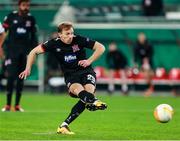 5 November 2020; David McMillan of Dundalk shoots to score his side's second goal, from a penalty, during the UEFA Europa League Group B match between SK Rapid Wien and Dundalk at Allianz Stadion in Vienna, Austria. Photo by Vid Ponikvar/Sportsfile
