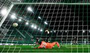 5 November 2020; David McMillan of Dundalk shoots to score his side's second goal, from a penalty, during the UEFA Europa League Group B match between SK Rapid Wien and Dundalk at Allianz Stadion in Vienna, Austria. Photo by Vid Ponikvar/Sportsfile