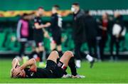 5 November 2020; Greg Sloggett of Dundalk reacts after the UEFA Europa League Group B match between SK Rapid Wien and Dundalk at Allianz Stadion in Vienna, Austria. Photo by Vid Ponikvar/Sportsfile