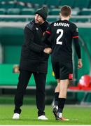 5 November 2020; Dundalk interim head coach Filippo Giovagnoli and Sean Gannon after the UEFA Europa League Group B match between SK Rapid Wien and Dundalk at Allianz Stadion in Vienna, Austria. Photo by Vid Ponikvar/Sportsfile