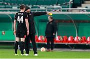 5 November 2020; Dundalk interim head coach Filippo Giovagnoli and Andy Boyle after the UEFA Europa League Group B match between SK Rapid Wien and Dundalk at Allianz Stadion in Vienna, Austria. Photo by Vid Ponikvar/Sportsfile
