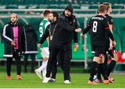 5 November 2020; Dundalk interim head coach Filippo Giovagnoli and John Mountney after the UEFA Europa League Group B match between SK Rapid Wien and Dundalk at Allianz Stadion in Vienna, Austria. Photo by Vid Ponikvar/Sportsfile