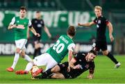 5 November 2020; Maximilian Hofmann of SK Rapid Wien and Patrick Hoban of Dundalk during the UEFA Europa League Group B match between SK Rapid Wien and Dundalk at Allianz Stadion in Vienna, Austria. Photo by Vid Ponikvar/Sportsfile