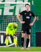 5 November 2020; Daniel Cleary of Dundalk reacts after his side conceded a third goal during the UEFA Europa League Group B match between SK Rapid Wien and Dundalk at Allianz Stadion in Vienna, Austria. Photo by Vid Ponikvar/Sportsfile